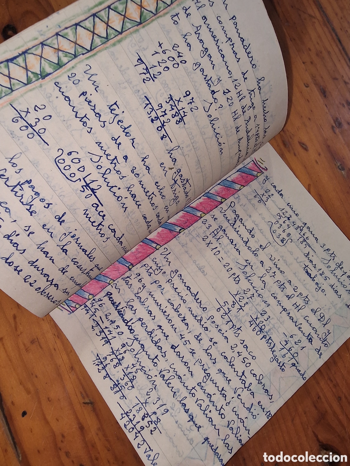 Otros Art&iacute;culos de Coleccionismo en Papel: Antiguo cuaderno de colegio,con problemas de matem&aacute;ticas, ver