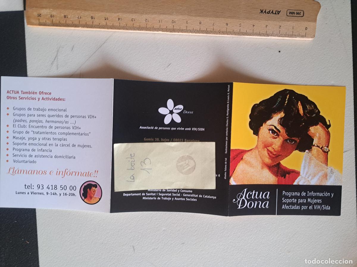 Otros Art&iacute;culos de Coleccionismo en Papel: FLYER TRIPTICO ACTUA DONA MUHERES VIH SIDA A&Ntilde;O 2001