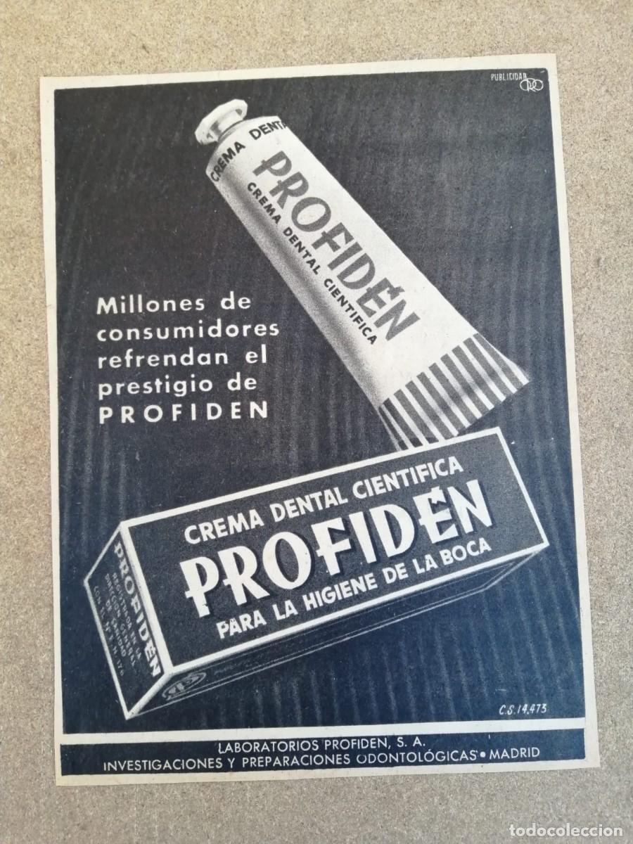 Otros Art&iacute;culos de Coleccionismo en Papel: ANUNCIO. CREMA DENTAL PROFIDEN