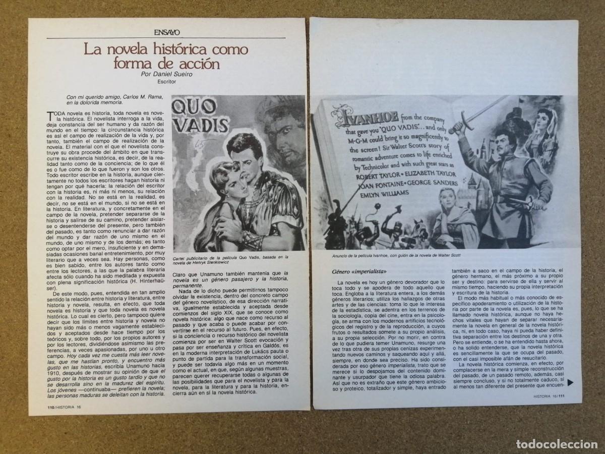 Otros Art&iacute;culos de Coleccionismo en Papel: REPORTAJE. LA NOVELA HISTORICA COMO FORMA DE ACCION