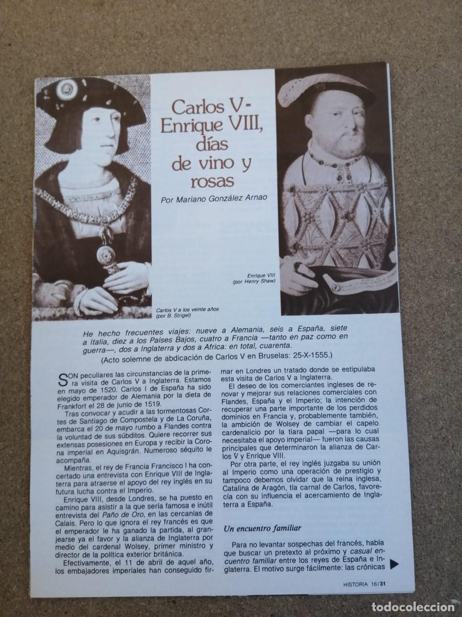 Otros Art&iacute;culos de Coleccionismo en Papel: REPORTAJE. CARLOS V - ENRIQUE VIII, DIAS DE VINO Y ROSAS