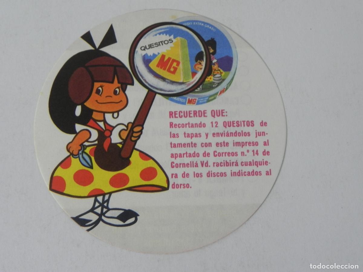Otros Art&iacute;culos de Coleccionismo en Papel: Cup&oacute;n Publicitario Quesitos MG - Promoci&oacute;n Discos Philips: Raphael, Miguel R&iacute;os, F&oacute;rmula V. A&ntilde;o 1969