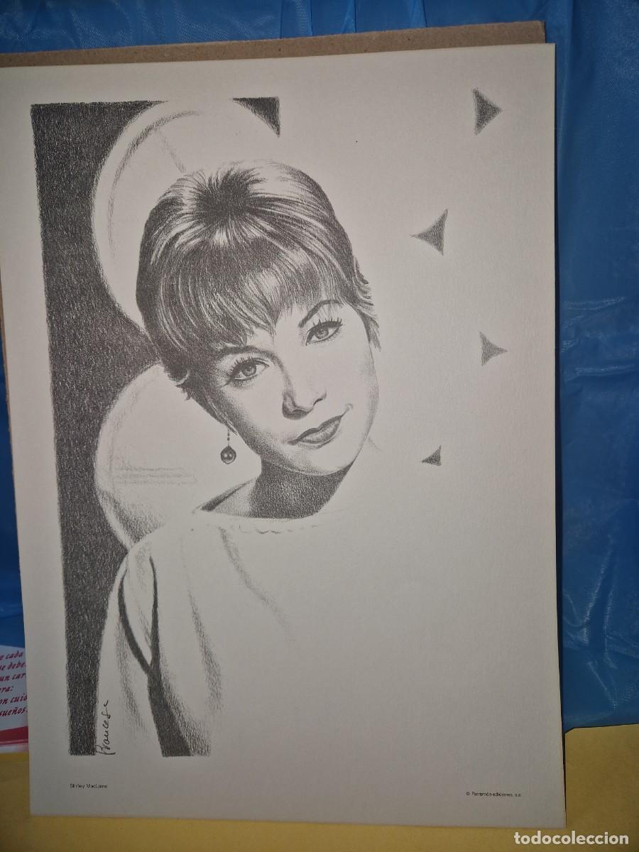 Otros Art&iacute;culos de Coleccionismo en Papel: Shirley MacLaine, Estrellas de Cine Dibujos de Francesc Parramon 37x26 cm