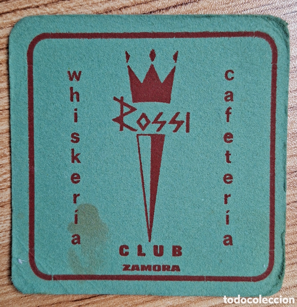 Otros Art&iacute;culos de Coleccionismo en Papel: Posavasos Cafeter&iacute;a Whiskeria Club Rossi verde - Zamora