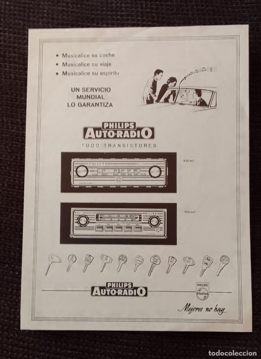 Otros Art&iacute;culos de Coleccionismo en Papel: PUBLICIDAD PHILIPS. 1967. AUTO-RADIO. AFEITADORA. TELEVISION. TOCADISCOS.