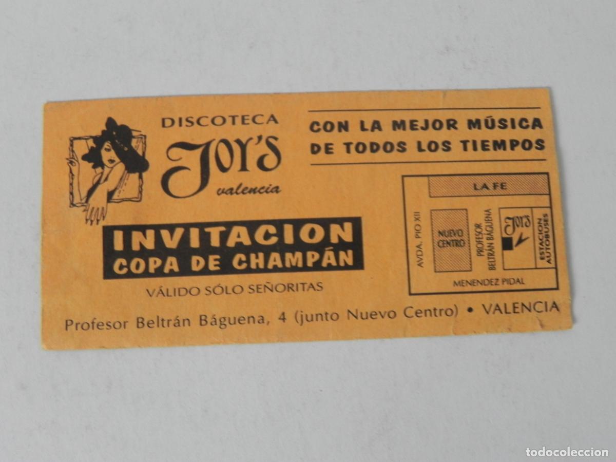 Otros Art&iacute;culos de Coleccionismo en Papel: Antiguo Flyer Invitaci&oacute;n Discoteca Joy's - Valencia (A&ntilde;os 70/80) - Original
