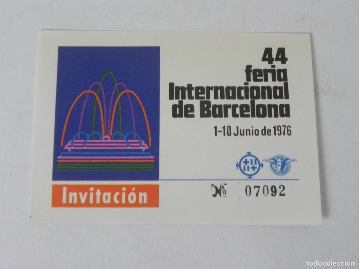 Otros Art&iacute;culos de Coleccionismo en Papel: Antigua Tarjeta Invitaci&oacute;n 44 Feria Internacional de Barcelona (1976) - Original
