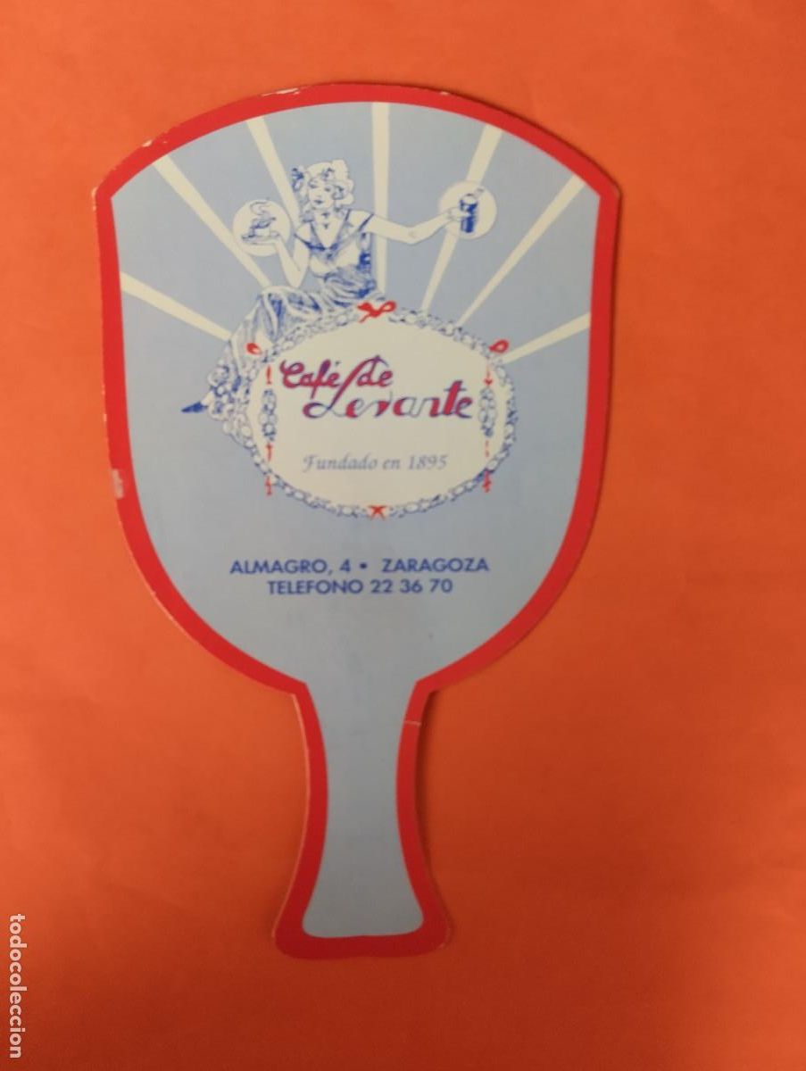 Altri oggetti di carta: PAIPAI PAI PAI PAY PAY ABANICO PUBLICITARIO CAFE DE LEVANTE ZARAGOZA