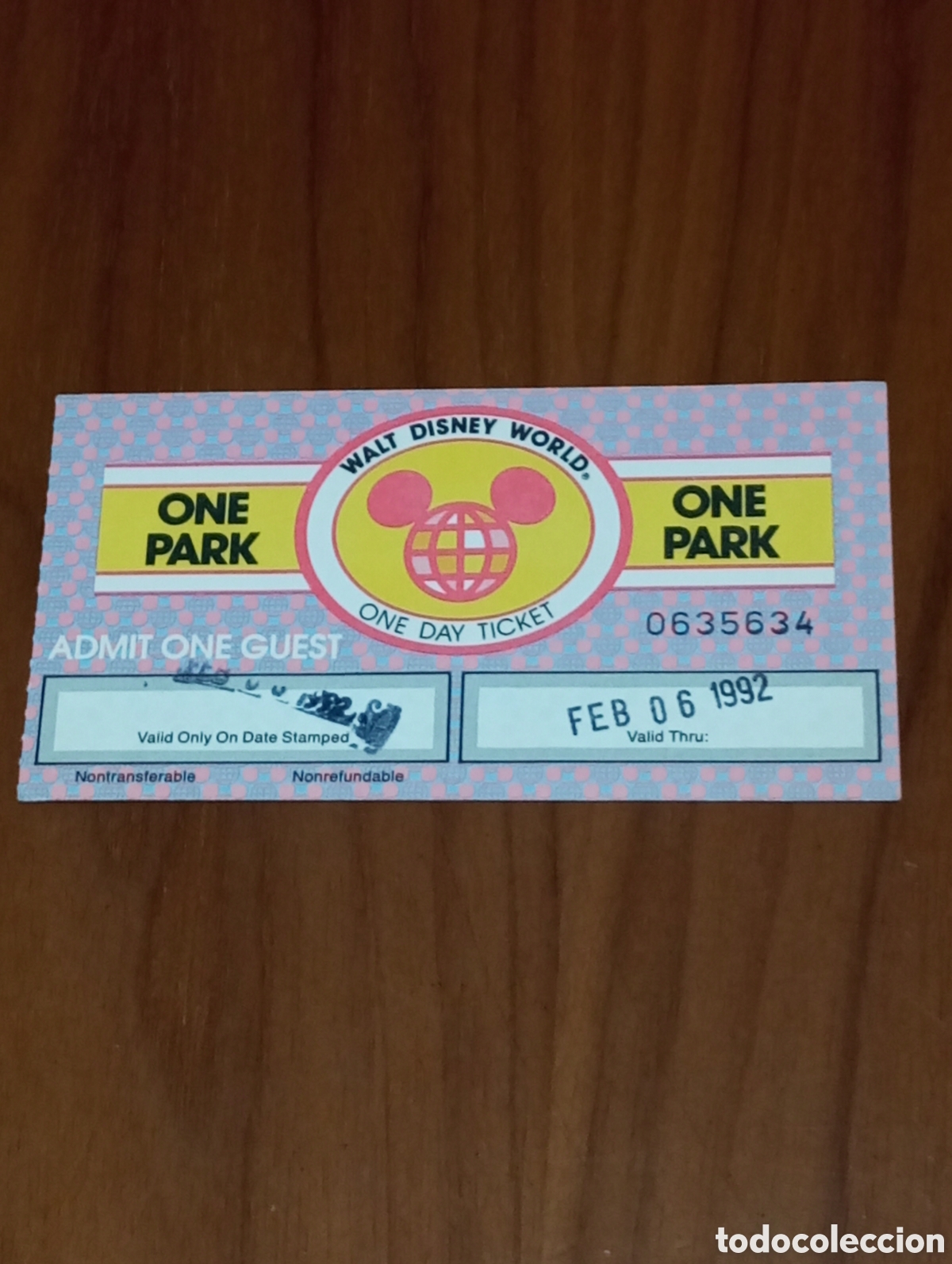 Otros Art&iacute;culos de Coleccionismo en Papel: ENTRADA PARQUE ATRACCIONES WALT DISNEY WORLD ORLANDO 1992