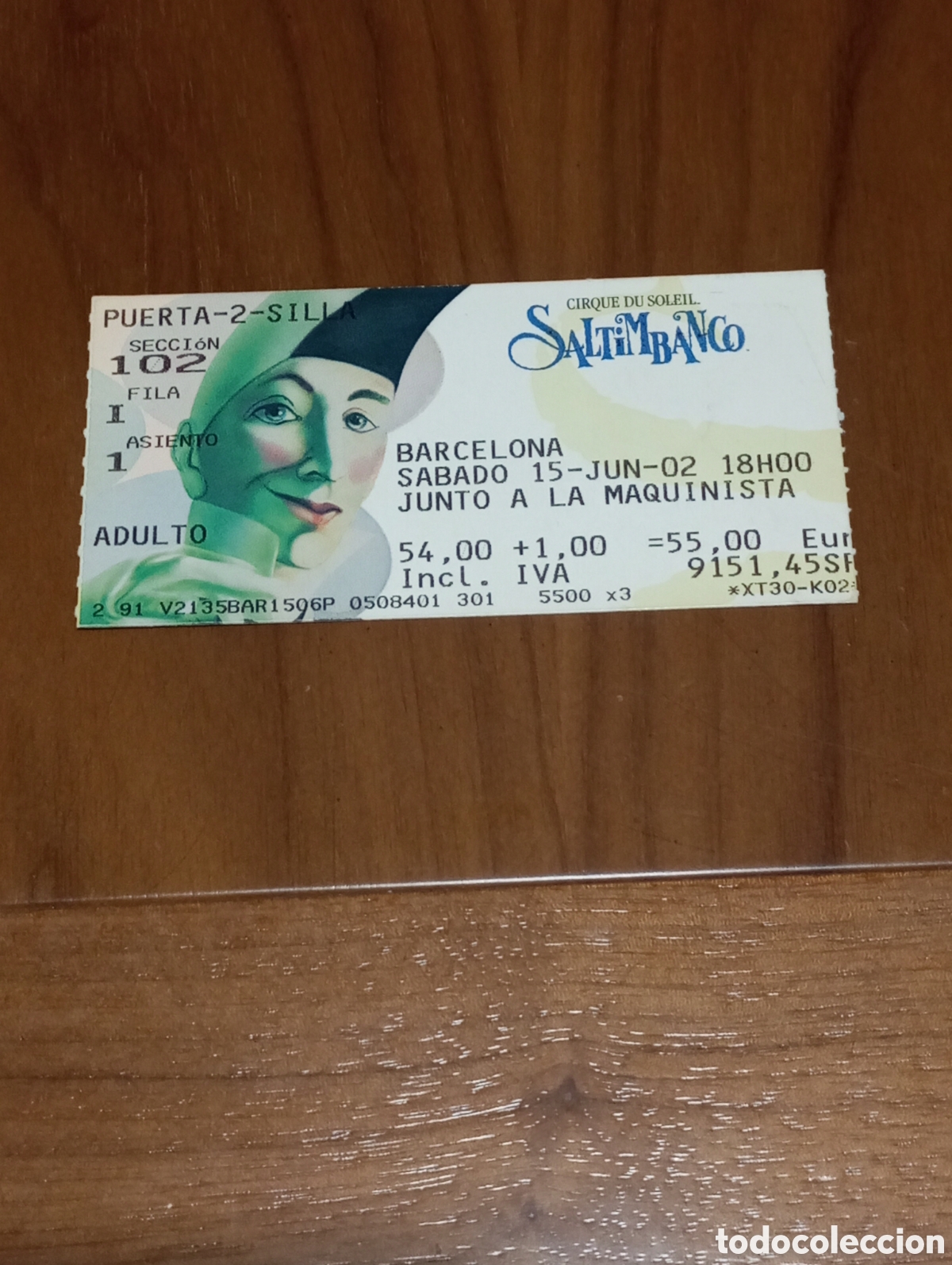 Otros Art&iacute;culos de Coleccionismo en Papel: Entrada Saltimbanco Cirque du Soleil 2002 Barcelona