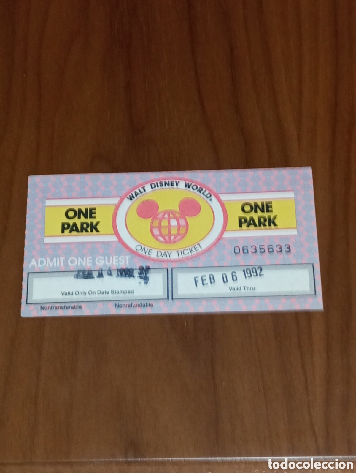 Otros Art&iacute;culos de Coleccionismo en Papel: ENTRADA PARQUE ATRACCIONES WALT DISNEY WORLD ORLANDO 1992