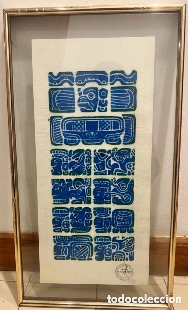Otros Art&iacute;culos de Coleccionismo en Papel: Estela Maya Certificada CECIJEMA M&eacute;xico 1990 Enmarcada Con Certificado Original