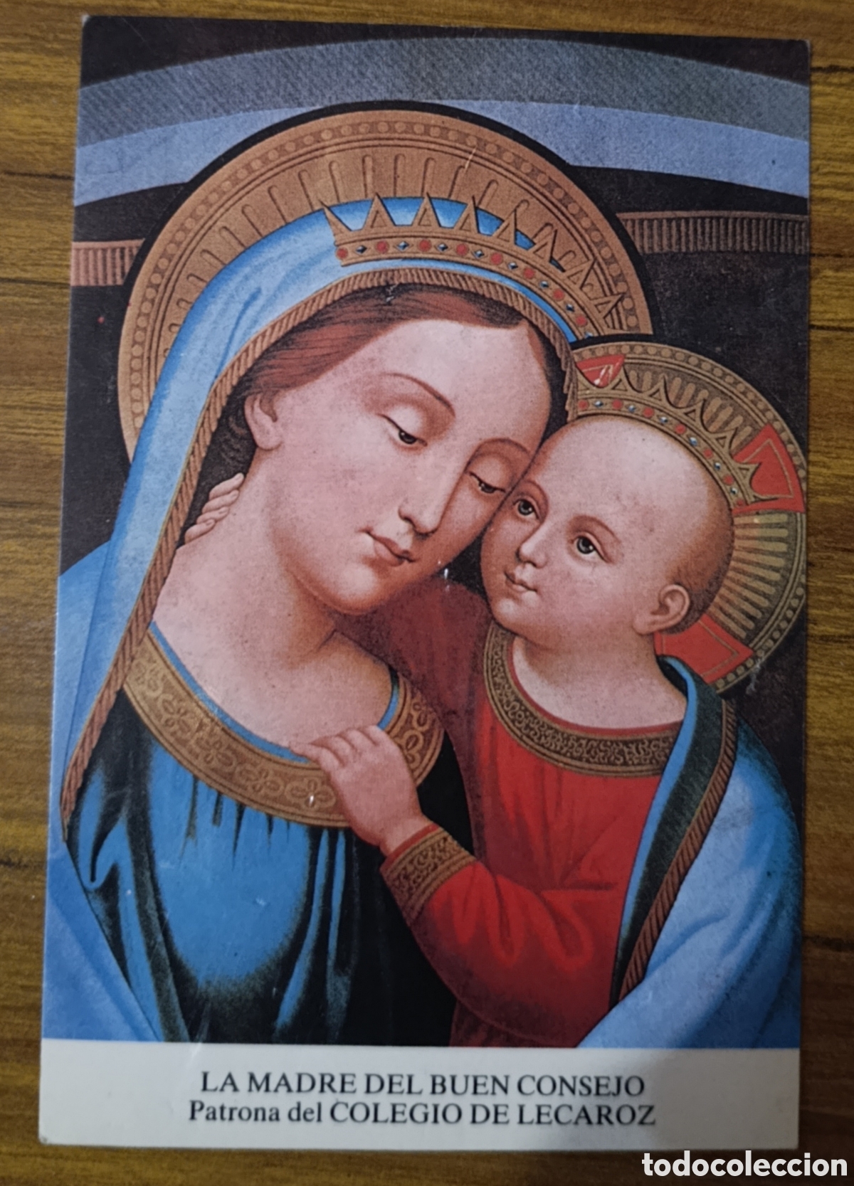 Otros Art&iacute;culos de Coleccionismo en Papel: Estampa Madre del Buen Consejo - Patrona Colegio de Lecaroz (Navarra) - Centenario 1888-1988 - Himno