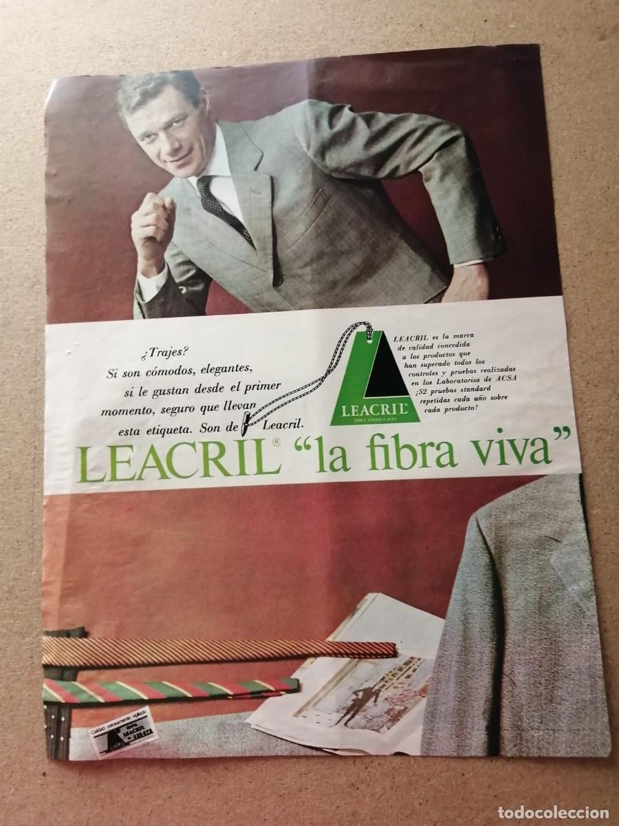 Otros Art&iacute;culos de Coleccionismo en Papel: ANUNCIO. LEACRIL, LA FIBRA VIVA