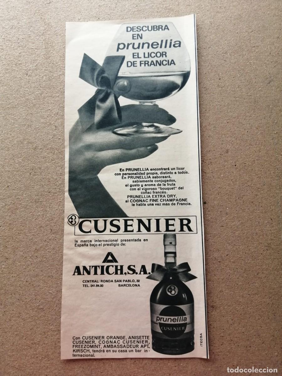 Otros Art&iacute;culos de Coleccionismo en Papel: ANUNCIO. LICOR PRUNELLIA