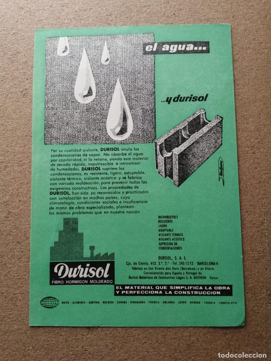 Otros Art&iacute;culos de Coleccionismo en Papel: ANUNCIO. DURISOL, FIBRO HORMIGON MOLDEADO