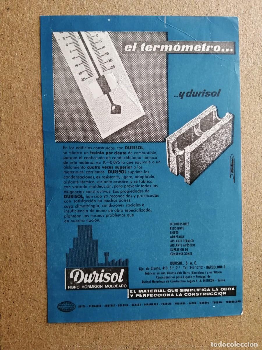 Otros Art&iacute;culos de Coleccionismo en Papel: ANUNCIO. DURISOL, FIBRO HORMIGON MOLDEADO