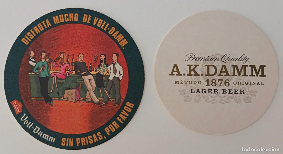 Otros Art&iacute;culos de Coleccionismo en Papel: 2 Posavasos. Redondos. A.K. Damm, Voll - Damm. Sin prisas por favor.