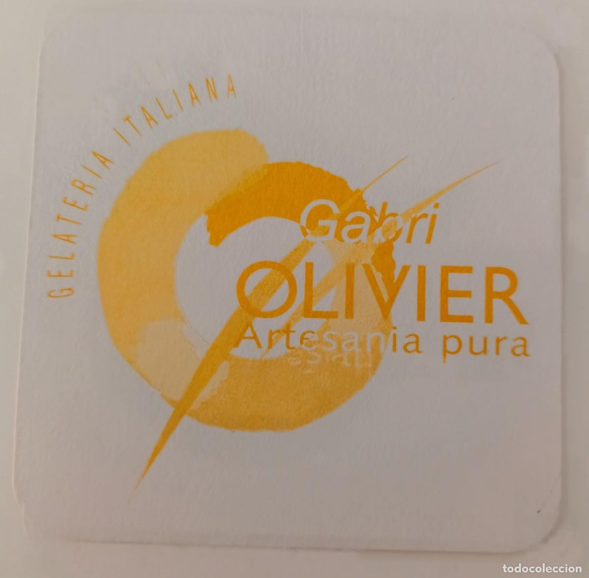 Otros Art&iacute;culos de Coleccionismo en Papel: Posavasos. Cuadrado. Gelateria Italiana. Gabri Olivier. Artesania pura.