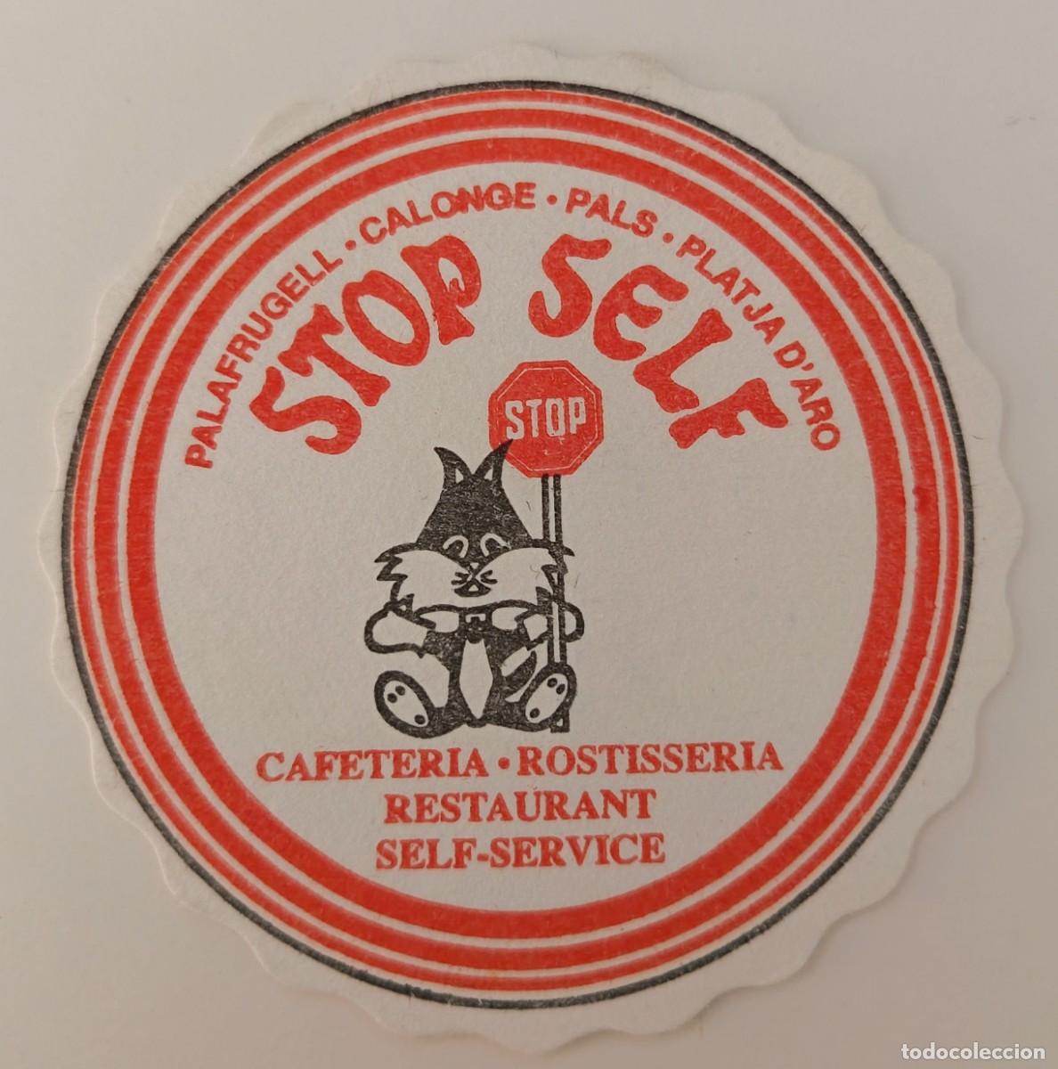 Otros Art&iacute;culos de Coleccionismo en Papel: Posavasos. Redondo. Stop Self. Cafeteria, rostisseria, restaurant, i self service.