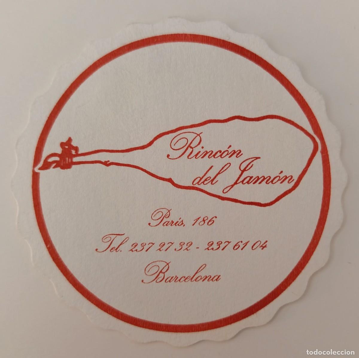 Otros Art&iacute;culos de Coleccionismo en Papel: Posavasos. Redondo. Rincon del jamon. Barcelona.