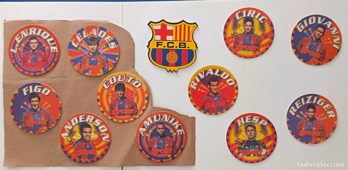 Otros Art&iacute;culos de Coleccionismo en Papel: 17 Posavasos. Redondos. Sport. Jugadores del F.C.B. Con el escudo del Bar&ccedil;a. A&ntilde;os 97 - 98.
