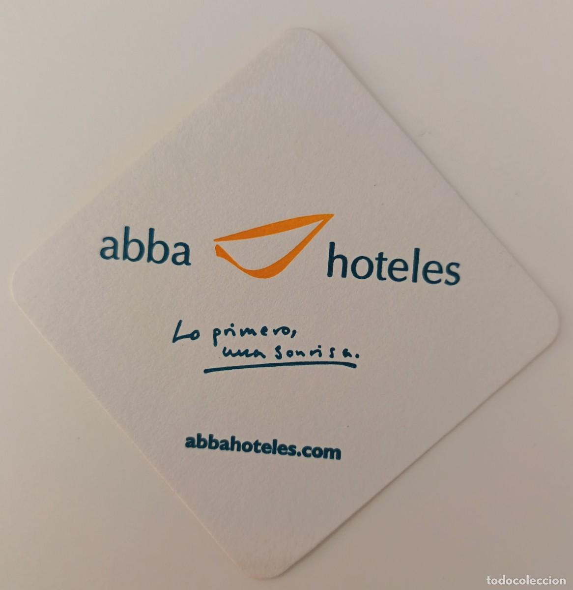 Otros Art&iacute;culos de Coleccionismo en Papel: Posavasos. Cuadrado. Abba Hoteles. Lo primero una sonrisa.