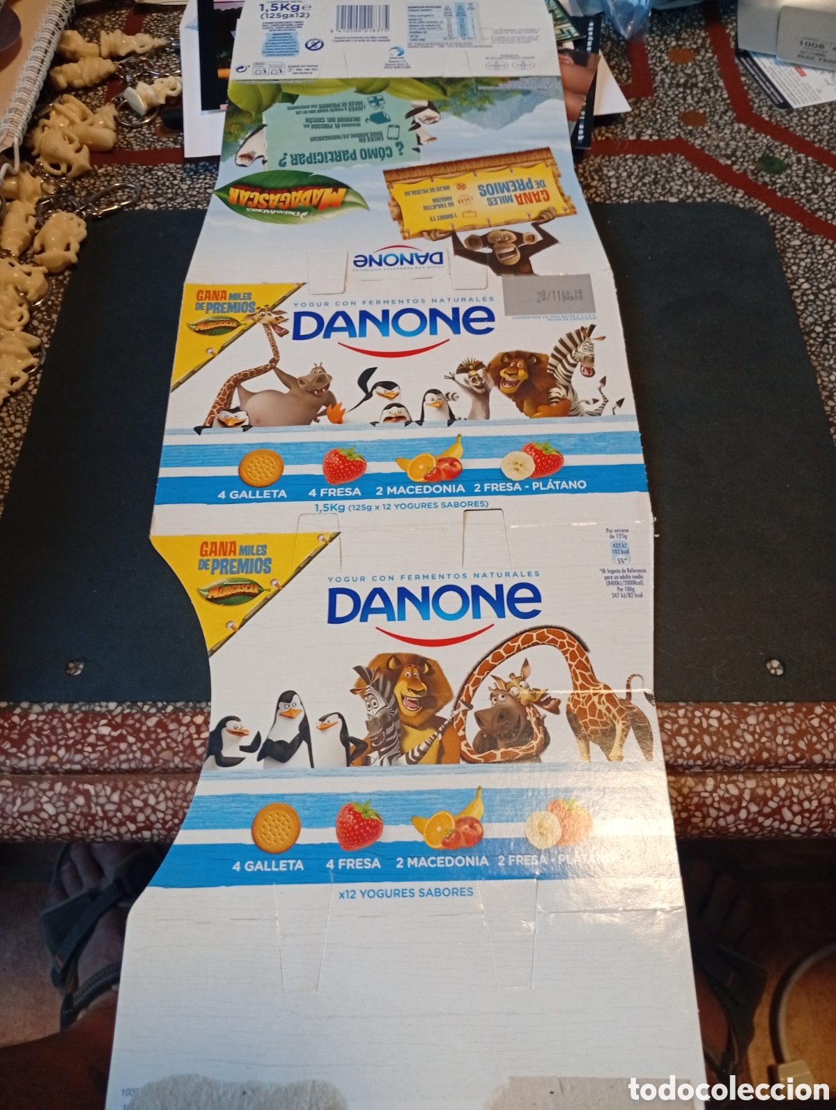 Otros Art&iacute;culos de Coleccionismo en Papel: Cart&oacute;n Danone dibujos animados Madagascar