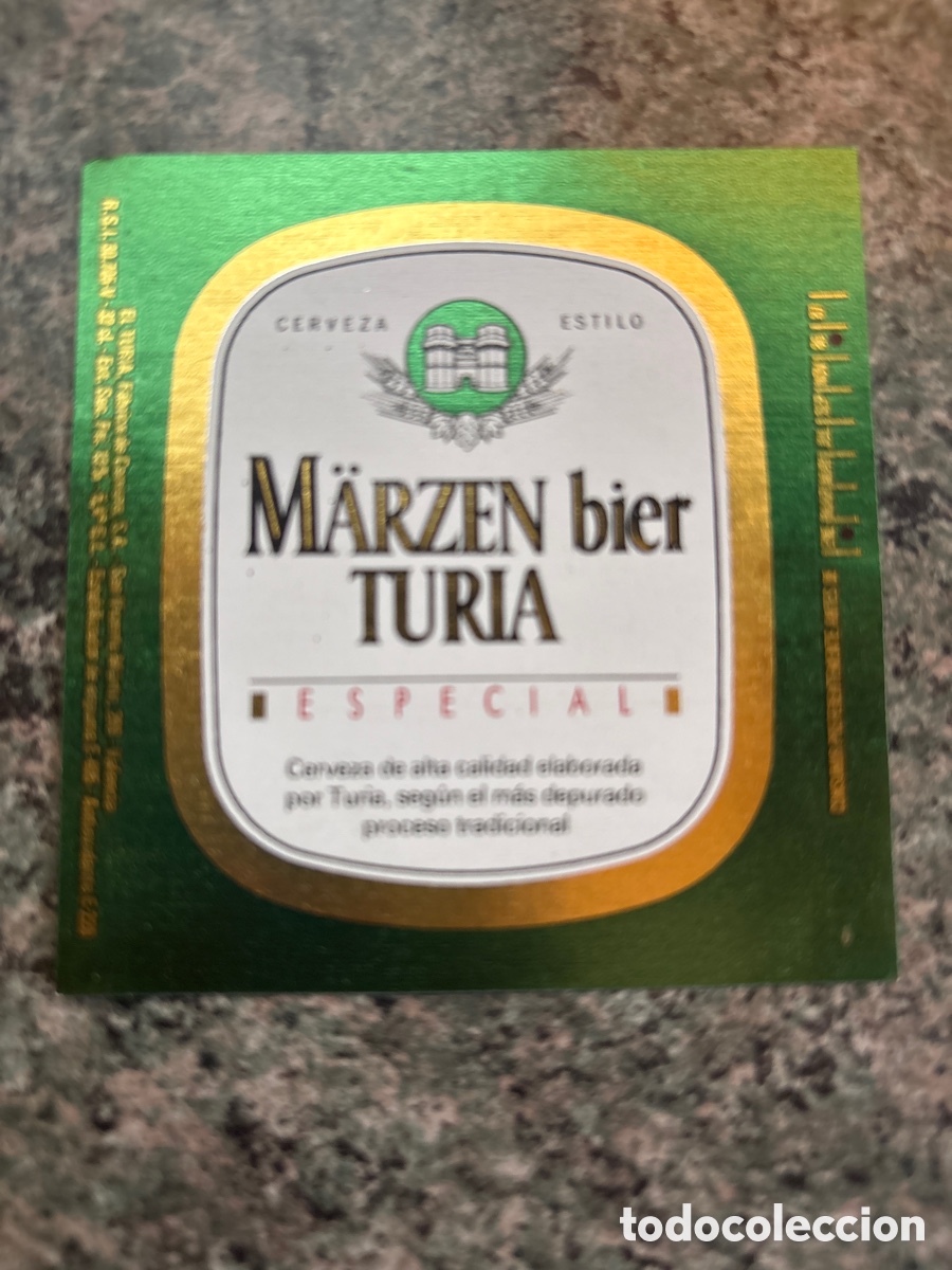 Otros Art&iacute;culos de Coleccionismo en Papel: ETIQUETA DE CERVEZA MĀRZEN BIER TURIA ESPECIAL 32 CL