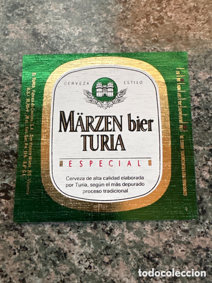 Otros Art&iacute;culos de Coleccionismo en Papel: ETIQUETA DE. CERVEZA MARZEN TURIA ESPECIAL 20 CL
