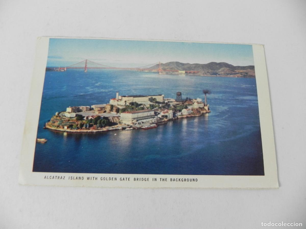 Otros Art&iacute;culos de Coleccionismo en Papel: Antigua l&aacute;mina de vistas San Francisco a doble cara: Prisi&oacute;n de Alcatraz / Vista nocturna Market Str