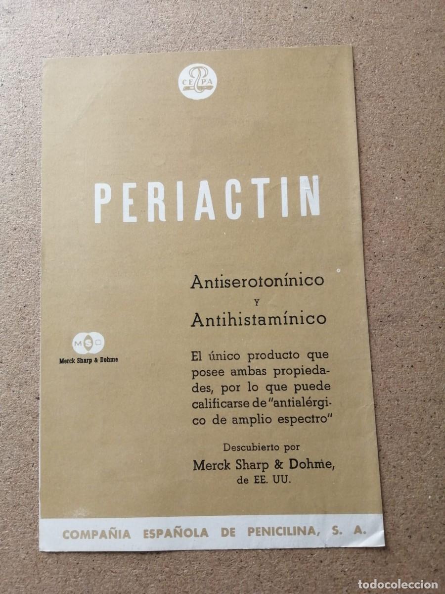 Otros Art&iacute;culos de Coleccionismo en Papel: ANUNCIO. PERIACTIN ANTISEROTOMICO Y ANTIHISTAMINICO