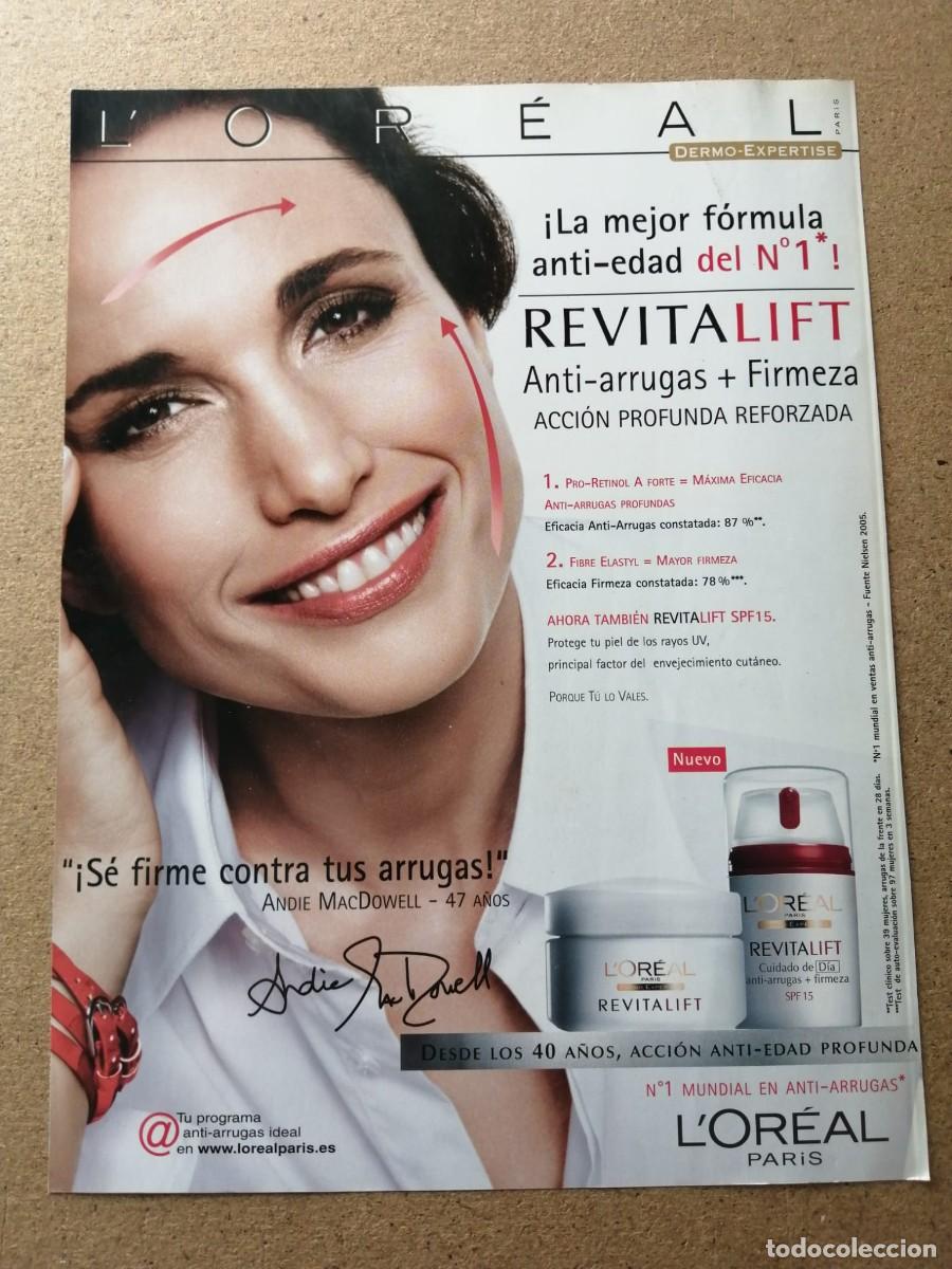 Otros Art&iacute;culos de Coleccionismo en Papel: ANUNCIO. ANTIARRUGAS Y FIRMEZA L' OREAL
