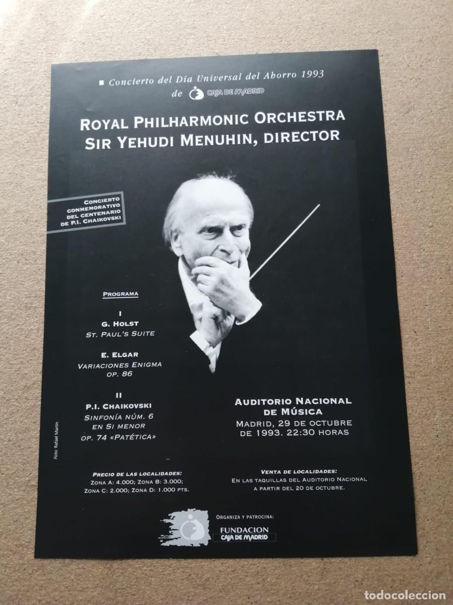 Otros Art&iacute;culos de Coleccionismo en Papel: ANUNCIO. ROYAL PHILARMONIC ORCHESTRA, SIR YEHUDI MENUHIN DIRECTOR. AUDITORIO NACIONAL, MADRID 1993