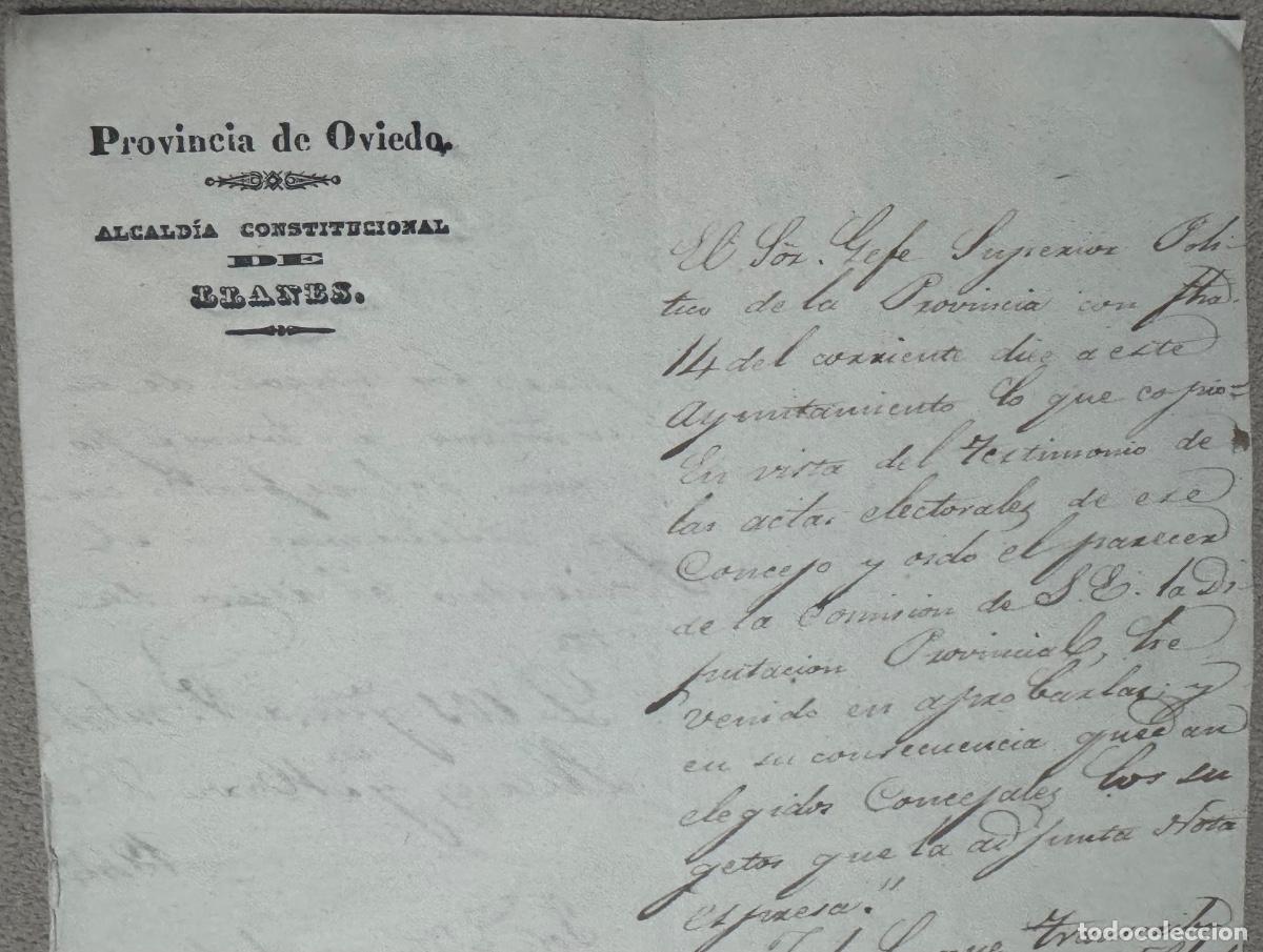 Otros Art&iacute;culos de Coleccionismo en Papel: NOTIFICACI&Oacute;N TOMA DE POSESI&Oacute;N DEL ALCALDE DE LLANES - ASTURIAS - PEDRO YNGUANZO Y PORRES - A&Ntilde;O 1844
