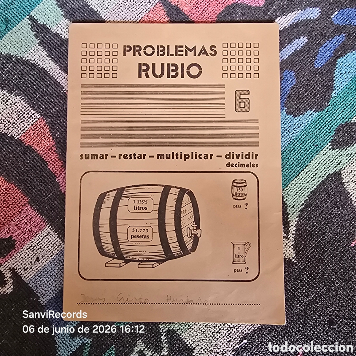Otros Art&iacute;culos de Coleccionismo en Papel: PROBLEMAS RUBIO 6: SUMAR, RESTAR, MULTIPLICAR, DIVIDIR CON DECIMALES (1977)