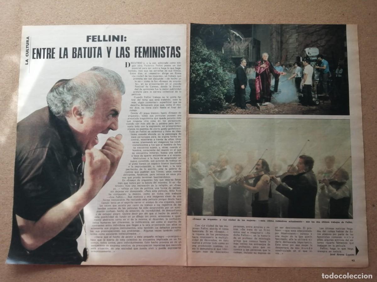 Otros Art&iacute;culos de Coleccionismo en Papel: REPORTAJE. FEDERICO FELLINI EN EL RODAJE DE LA CIUDAD DE LAS MUJERES