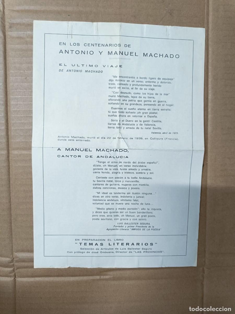 Otros Art&iacute;culos de Coleccionismo en Papel: ANTIGUO FOLLETO S. JUAN BOSCO, ANTONIO MACHADO, LAS PROVINCIAS VALENCIA 1975 TRANSICION POLITICA P25