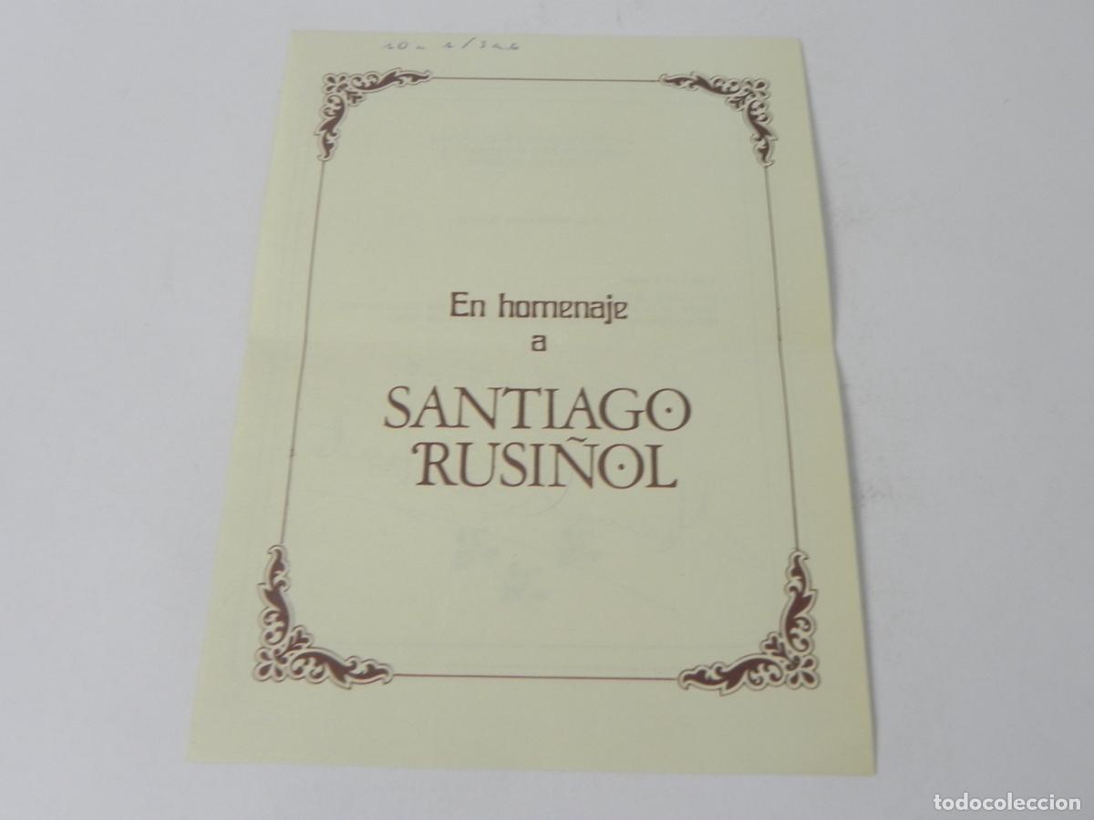 Otros Art&iacute;culos de Coleccionismo en Papel: Prog. Mano Firmado Homenaje Santiago Rusi&ntilde;ol Aranjuez, Aut&oacute;grafos Bustamante y M. Garc&iacute;a Morante
