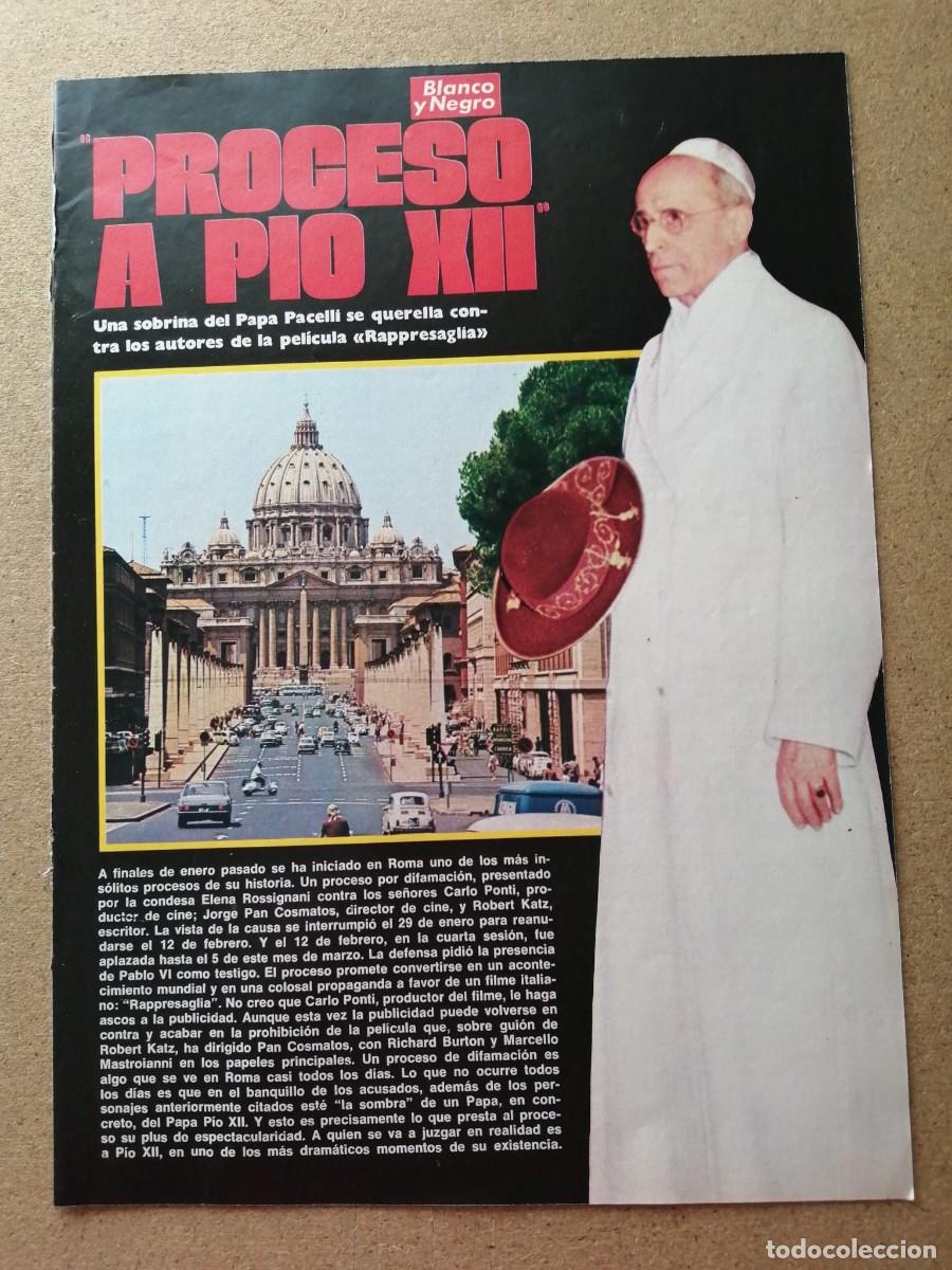Otros Art&iacute;culos de Coleccionismo en Papel: REPORTAJE. PROCESO A PIO XII / RODAJE DE MUERTE EN ROMA (RICHARD BURTON - MARCELLO MASTROIANNI)