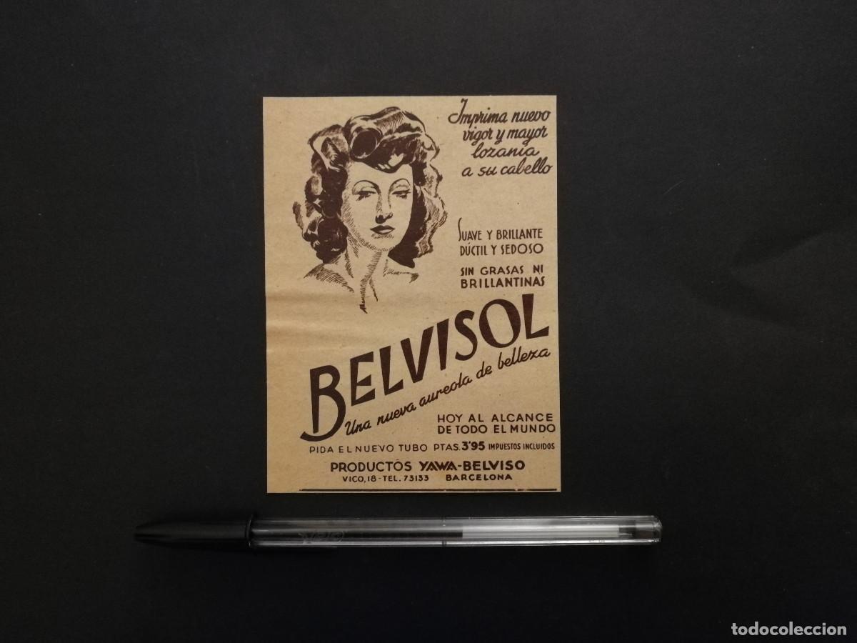 Otros Art&iacute;culos de Coleccionismo en Papel: ANTIGUO ANUNCIO ACARTONADO - BELVISOL PELO - PUBLICIDAD BARCELONA CABELLO