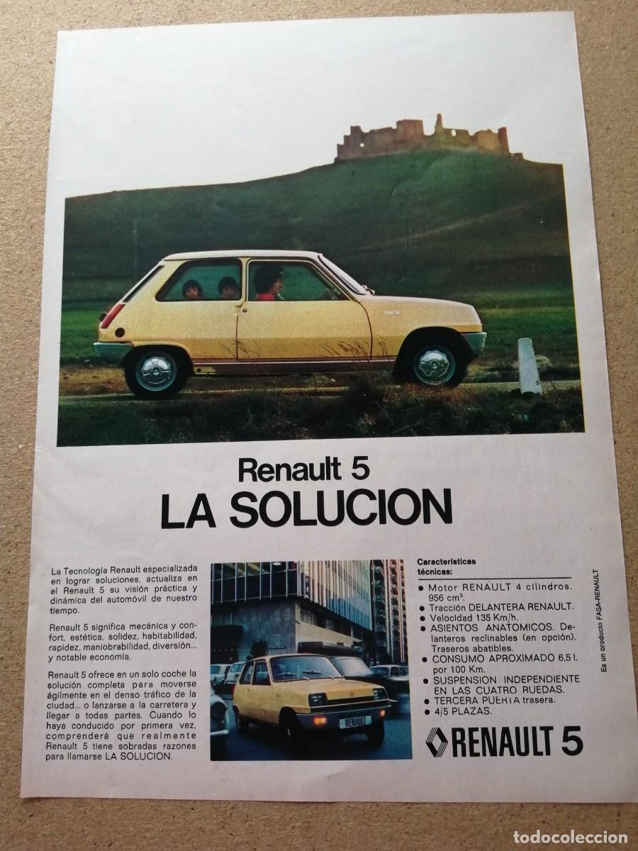 Otros Art&iacute;culos de Coleccionismo en Papel: ANUNCIO. RENAULT 5, LA SOLUCION