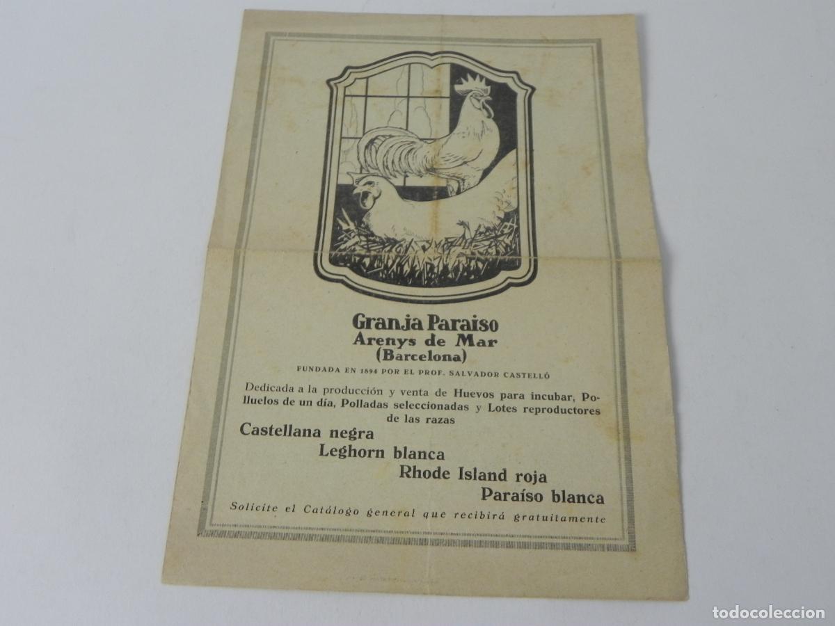 Otros Art&iacute;culos de Coleccionismo en Papel: Folleto Granja Para&iacute;so Arenys de Mar 1920-30 - Incubadoras Buckeye Vilafranca del Pened&egrave;s Avicultura