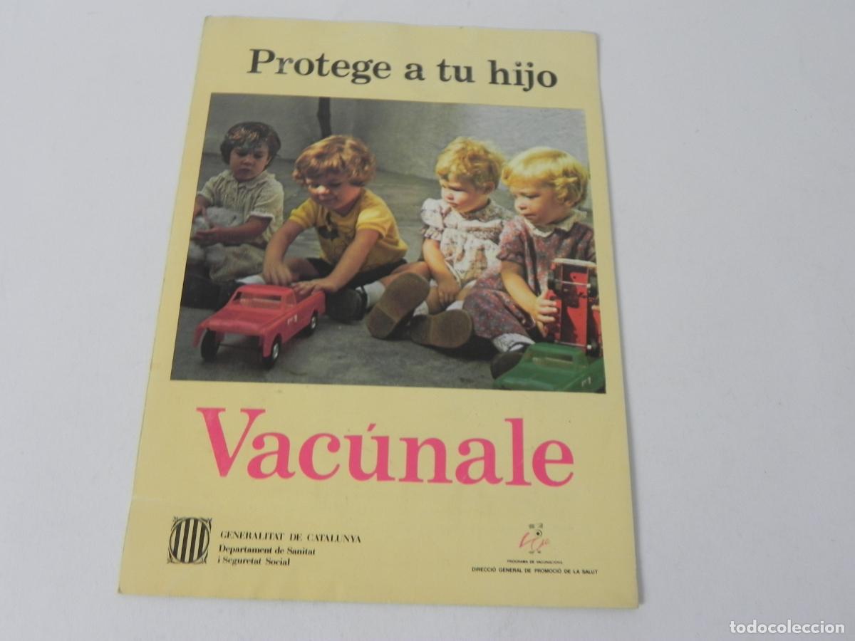 Otros Art&iacute;culos de Coleccionismo en Papel: D&iacute;ptico Vacunaci&oacute;n Infantil Generalitat Catalunya 1981 - Calendario Vacunas Medicina Transici&oacute;n