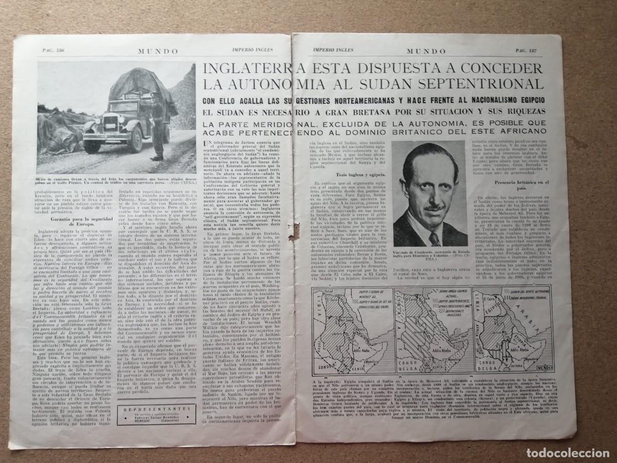 Otros Art&iacute;culos de Coleccionismo en Papel: REPORTAJE. IMGLATERRA DECIDIDA A DAR LA AUTONOMIA A SUDAN (1943)