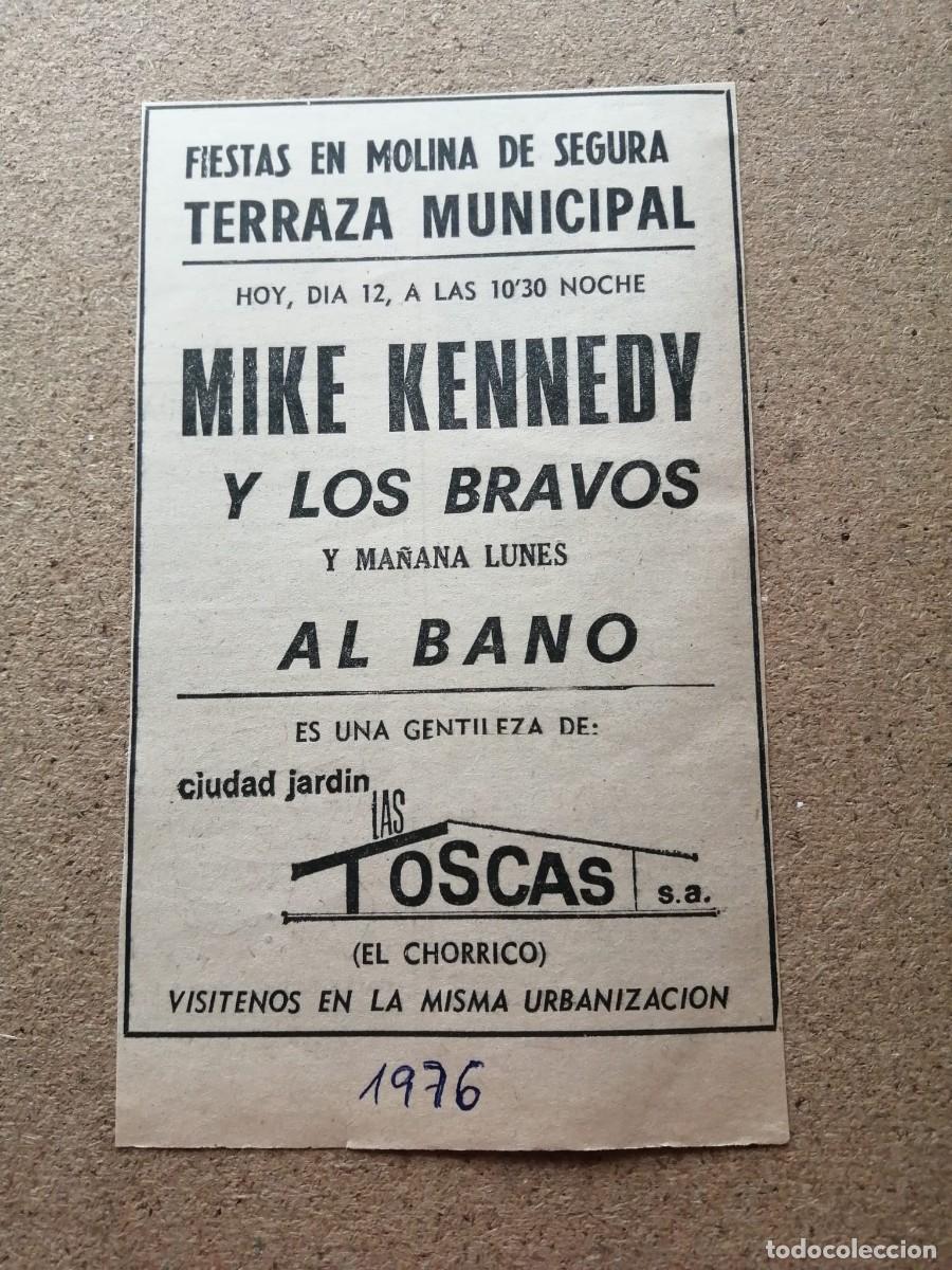 Otros Art&iacute;culos de Coleccionismo en Papel: RECORTE ANUNCIO PRENSA. FIESTAS EN MOLINA DE SEGURA 1976 , MIKE KENNEDY Y LOS BRAVOS - AL BANO