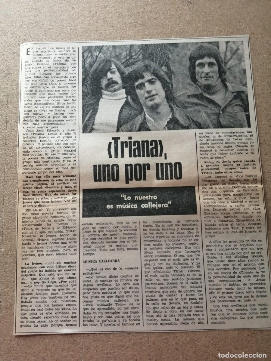 Otros Art&iacute;culos de Coleccionismo en Papel: ARTICULO DE PRENSA. TRIANA, LO NUESTRO ES MUSICA CALLEJERA