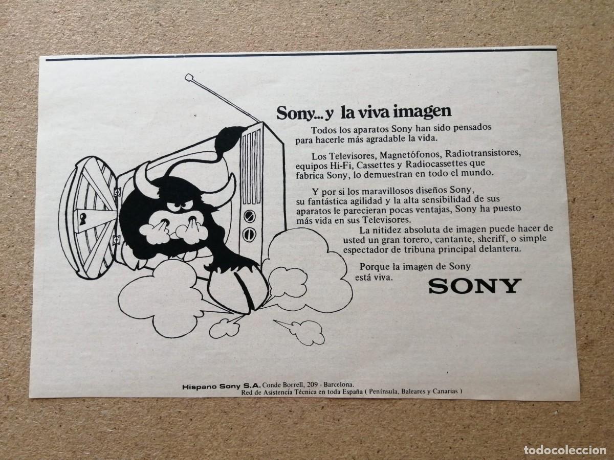 Otros Art&iacute;culos de Coleccionismo en Papel: ANUNCIO. SONY Y LA VIVA IMAGEN