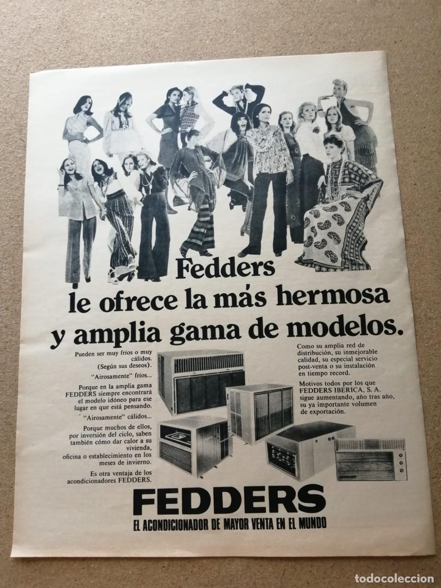 Otros Art&iacute;culos de Coleccionismo en Papel: ANUNCIO. FEDDERS ELACONDICIONADOR DE MAS VENTA EN EL MUNDO