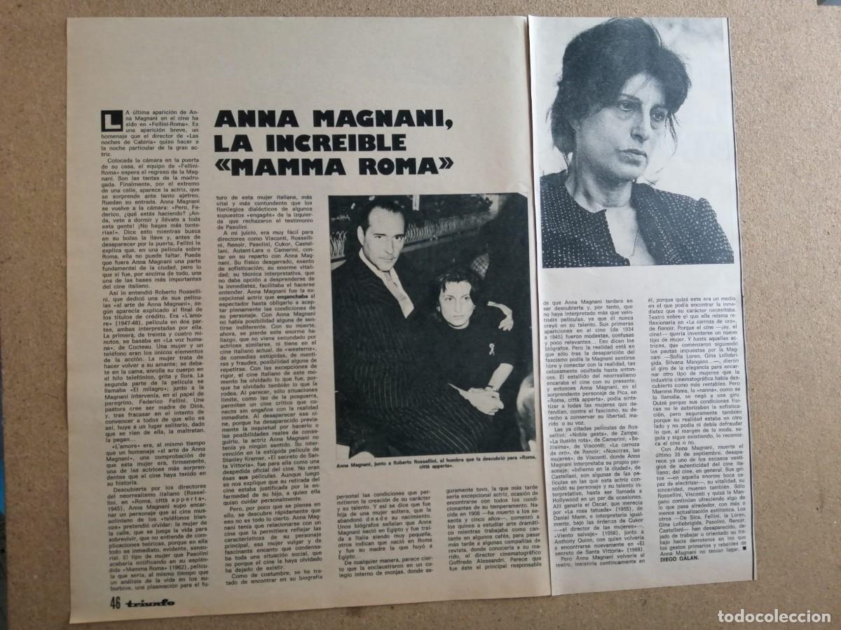 Otros Art&iacute;culos de Coleccionismo en Papel: REPORTAJE. ANNA MAGNANI, LA INCREIBLE MAMMA ROMA